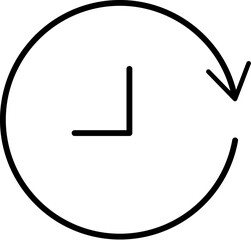 Clock Vector Symbol for Adverts. Suitable for books, stores, shops. Editable stroke in minimalistic outline style. Symbol for design