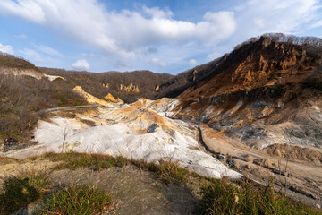 北海道　登別　地獄谷　火山　温泉　観光地　大湯沼