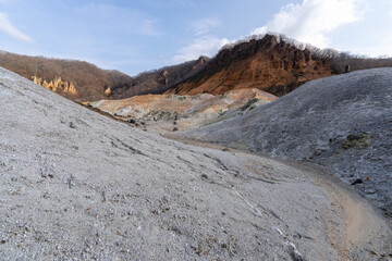 北海道　登別　地獄谷　火山　温泉　観光地　大湯沼