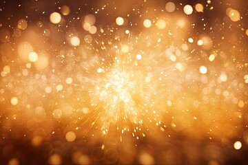 golden & sparking new year fireworks with a glittering background Generative AI
