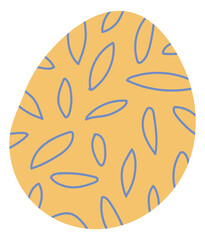 Easter egg with floral pattern. Cute holiday decoration