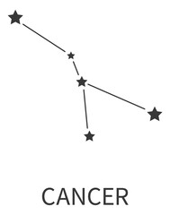 Cancer constellation symbol. Space star zodiac sign