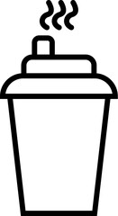 Disposable Cup Vector Line Symbol. Suitable for books, stores, shops. Editable stroke in minimalistic outline style. Symbol for design