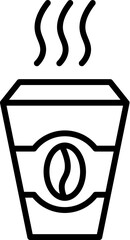 Coffee Cup Vector Sign for Shops and Stores. Suitable for books, stores, shops. Editable stroke in minimalistic outline style. Symbol for design