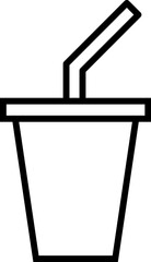 Disposable Cup Simple Outline Symbol for Web Sites. Suitable for books, stores, shops. Editable stroke in minimalistic outline style. Symbol for design