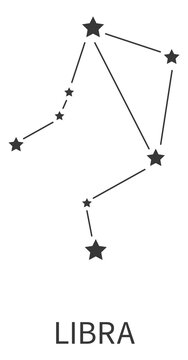 Libra zodiac sign. Star constellation. Astrological symbol