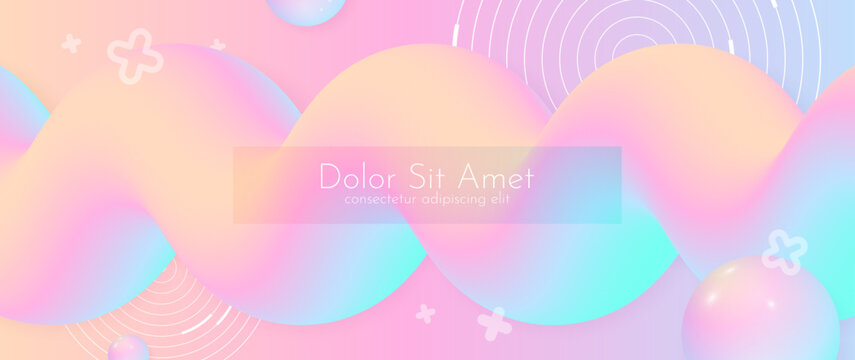 Abstract colorful 3d tube shape background with geometric elements. Vector illustration for banners, presentions and advertising. EPS 10 illustration.