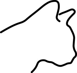 Cat Vector Symbol for Adverts. Suitable for books, stores, shops. Editable stroke in minimalistic outline style. Symbol for design