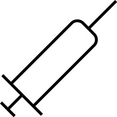Syringe Simple Minimalistic Outline Icon. Suitable for books, stores, shops. Editable stroke in minimalistic outline style. Symbol for design