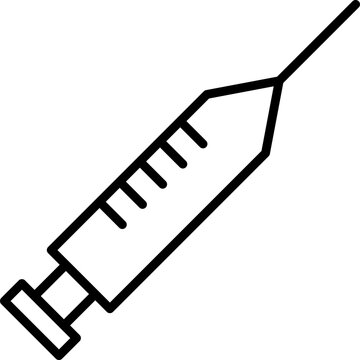 Syringe Vector Line Sign for Advertisement. Suitable for books, stores, shops. Editable stroke in minimalistic outline style. Symbol for design