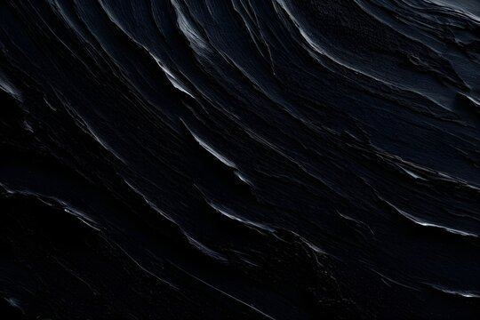 Closeup of abstract black texture background.. Oil, acrylic brushstroke, pallet knife paint on canvas (Generative AI)	