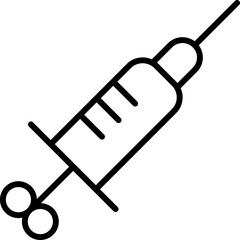Syringe Illustration Drawn with Thin Line. Perfect for design, infographics, web sites, apps.
