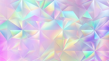Obraz premium Abstract low poly pastel color background design soft template. Seamless trendy iridescent rainbow foil texture. Soft holographic pastel