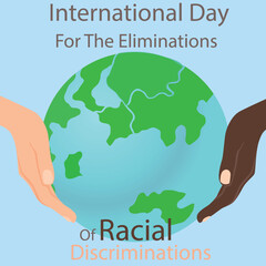 International Day for the Elimination of Racial Discrimination. Design greeting card, poster, banner, template