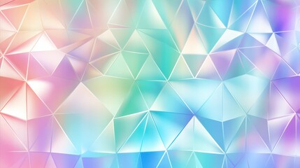 Obraz premium Abstract low poly pastel color background design soft template. Seamless trendy iridescent rainbow foil texture. Soft holographic pastel