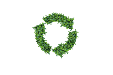 Ecology concept with green leaves Double exposure tree environmental concept Isolated on clean background	