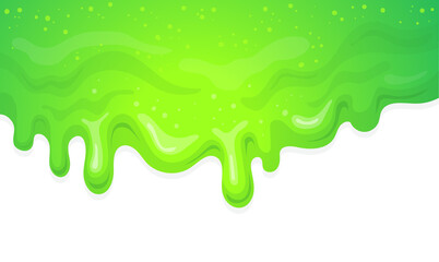 Liquid slime background. Cartoon green drip goo mucus glitter texture backdrop, gooey liquid drop, falling poison blob, bright sparkle wallpaper - obrazy, fototapety, plakaty