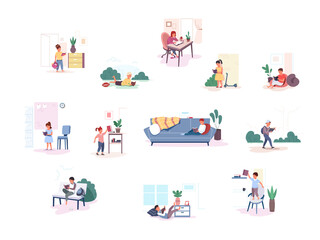 Kids lover book. Kid read books, child reading school literature, study person home library, happy boys and girls smart readers, garish flat png