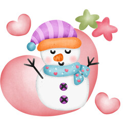 snowman with heart