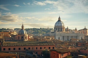 Fototapeta na wymiar Rome, Italy. Panoramic view of the city, Rome, Italy city view, AI Generated