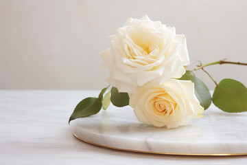 Obraz na płótnie Canvas Elegant bouquet of white roses creating a luxurious and romantic atmosphere for special occasions