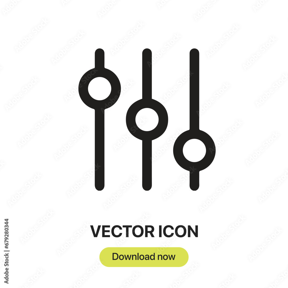 Leinwandbilder Equalizer icon vector. Linear-style sign for mobile concept and web design. Equalizer symbol illustration. Pixel vector graphics - Vector.