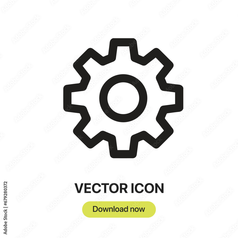 Poster gear icon vector. linear-style sign for mobile concept and web design. gear symbol illustration. pix