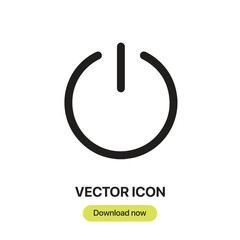 Power Off icon vector. Linear-style sign for mobile concept and web design. Power Off symbol illustration. Pixel vector graphics - Vector.