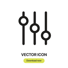 Equalizer icon vector. Linear-style sign for mobile concept and web design. Equalizer symbol illustration. Pixel vector graphics - Vector.