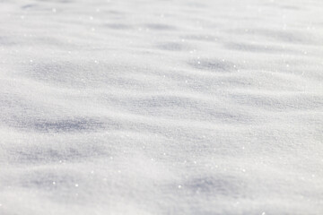 Sunny bright snow texture winter season background. 