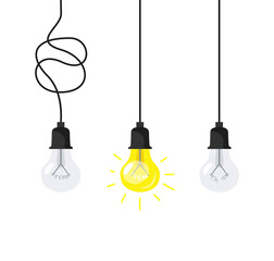 Burn out lamp animation. New idea illustration png design