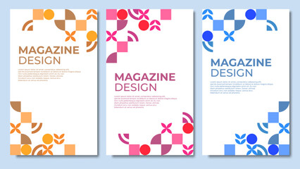 Fototapeta na wymiar modern abstract geometric and curvy magazine design