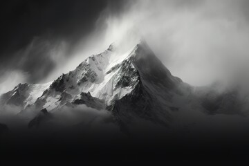 Obraz premium Mountain Abstract background, monochrome, Soothing mountain landscape in neutral tones. Landscape for office, home
