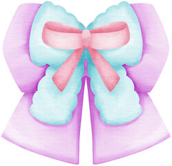 Pastel Ribbon for gift and decoration watercolor style