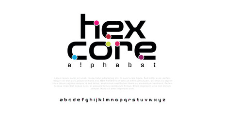 Modern abstract digital alphabet colorful font minimal technology typography creative urban. vector illustration