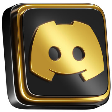 3D illustration of Discord logo icon on black background representing online community and communication platform
