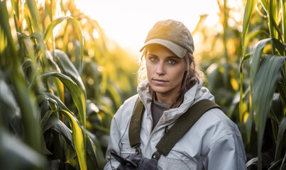 portrait of Environmental Science and Protection Technician, who Performs laboratory and field tests to monitor the environment and investigate sources of pollution, including those that affect health - obrazy, fototapety, plakaty