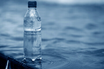 water in the bottle closeup