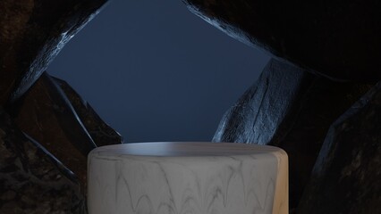 3D Rendered Podium Background for Product Showcase 
