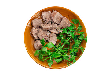 tongue meat food cooked fresh healthy eating cooking appetizer meal food snack on the table copy space food background rustic top view