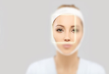 Concept of rejuvenation.Volume lifting.Injectable Hyaluronic Acid.concept plastic surgery and cosmetology
