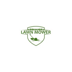 Lawn care, landscape, grass concept logo design template isolated on white background