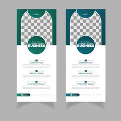 Modern and clean abstract geometric shapes business roll up display banner