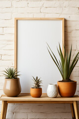 Fototapeta premium Room interior design with poster mockup