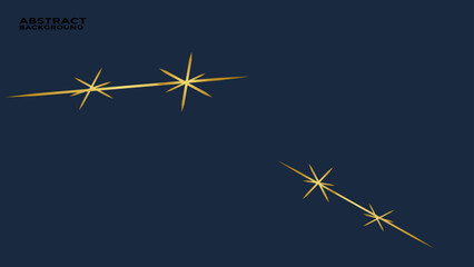 Dark blue luxury background with golden lines, curve light and glittering light effects elements vector illustration