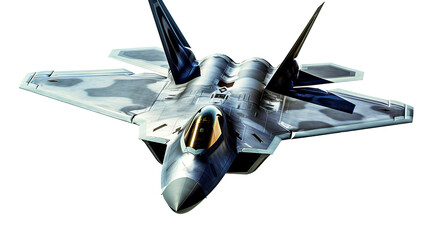 Modern fighter plane on transparent background PNG. Air war concept. - obrazy, fototapety, plakaty
