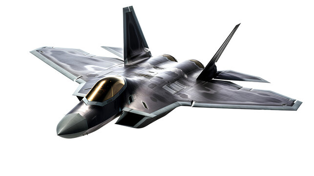Modern fighter plane on transparent background PNG. Air war concept.