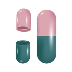 Gelatin capsule, medication, medical capsule.