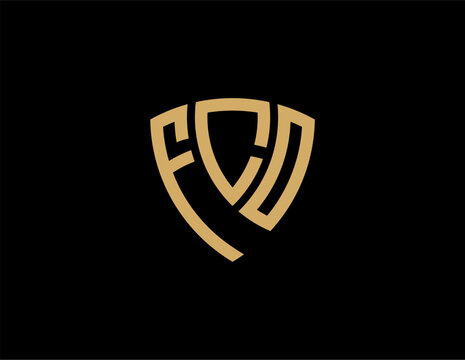 FCO creative letter shield logo design vector icon illustration