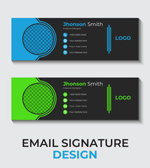 vector modern creative email signature design template. with 2 colors.